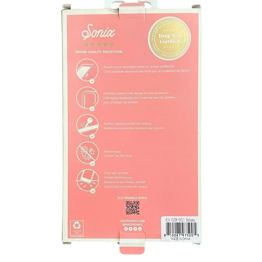 Sonix Bahama Clear iPhone MagSafe Antimicrobial Hardshell Case various sizes NWT